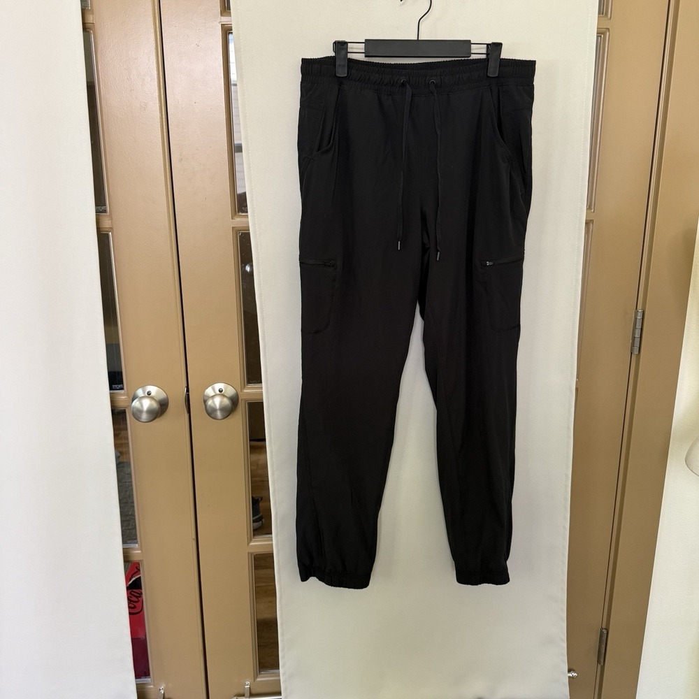 Eddie Bauer Womens 12 Black Fleece‎ Lined Cargo Pockets Joggers Pants Outdoors